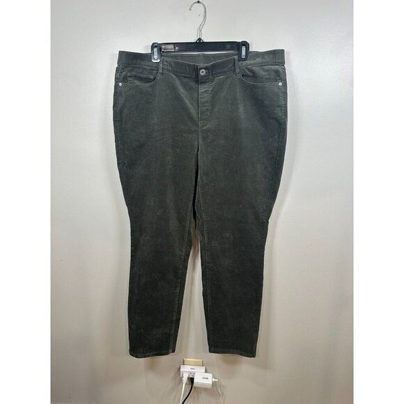 J. Jill Authentic Fit Pull On Corduroy Pants Womens 2X Gray Stretch Career NWT - Picture 1 of 9